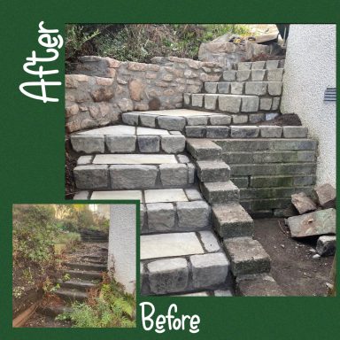 garden clearance new stone stair case